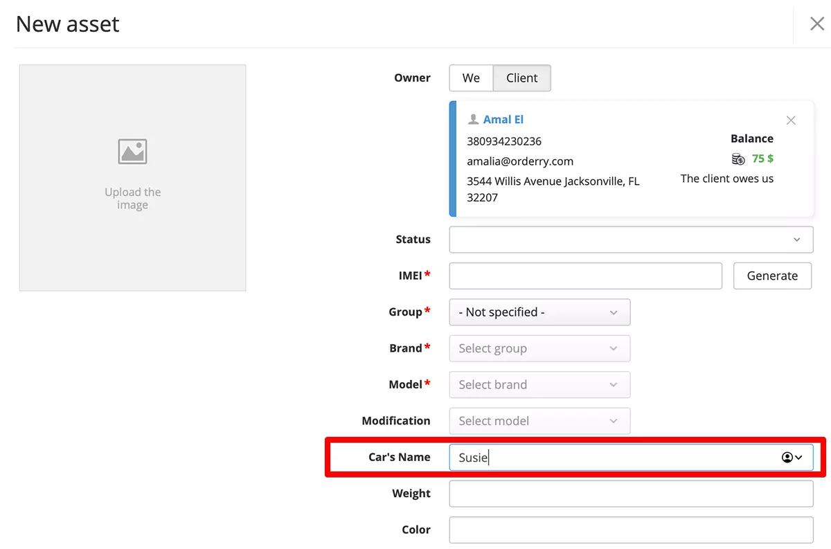 Example of custom fields in RO App