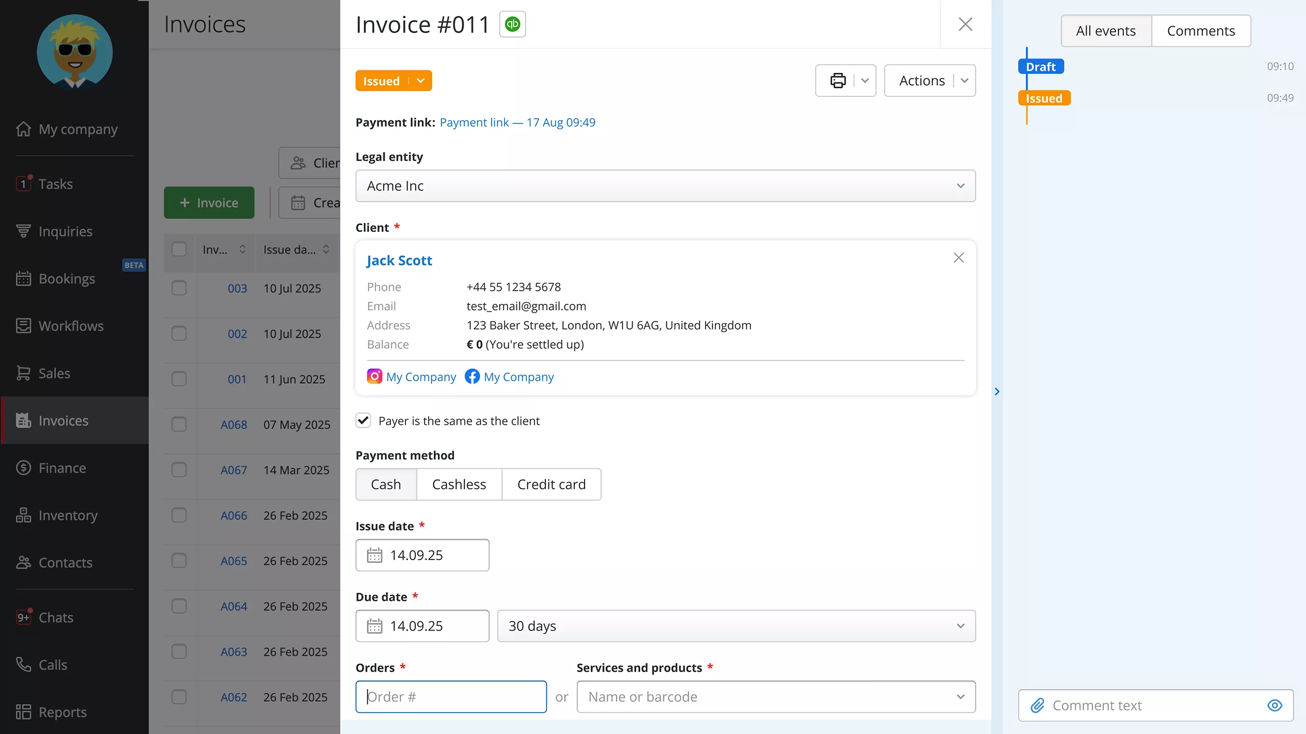 Online invoicing software paired with two-way QuickBooks