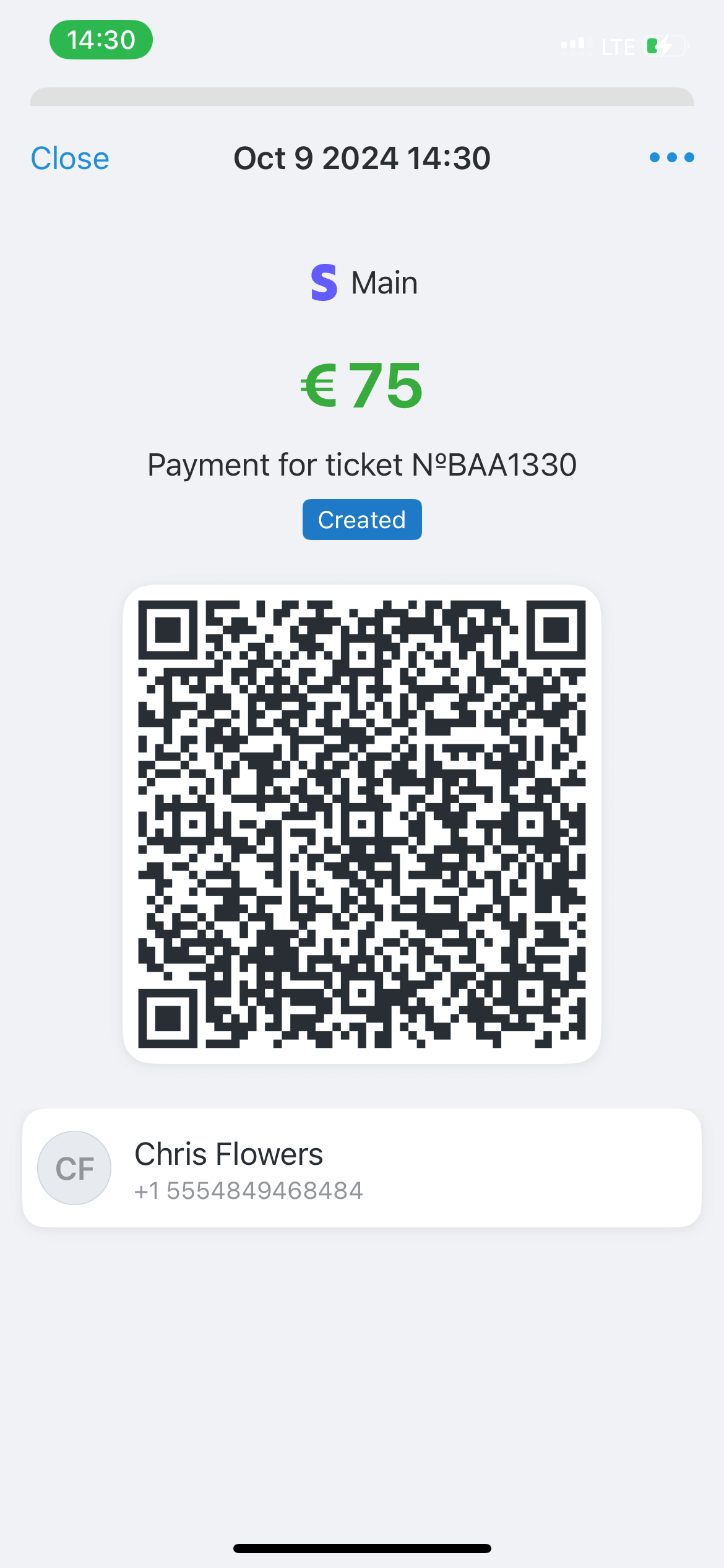 Receiving payments via the RO App mobile app