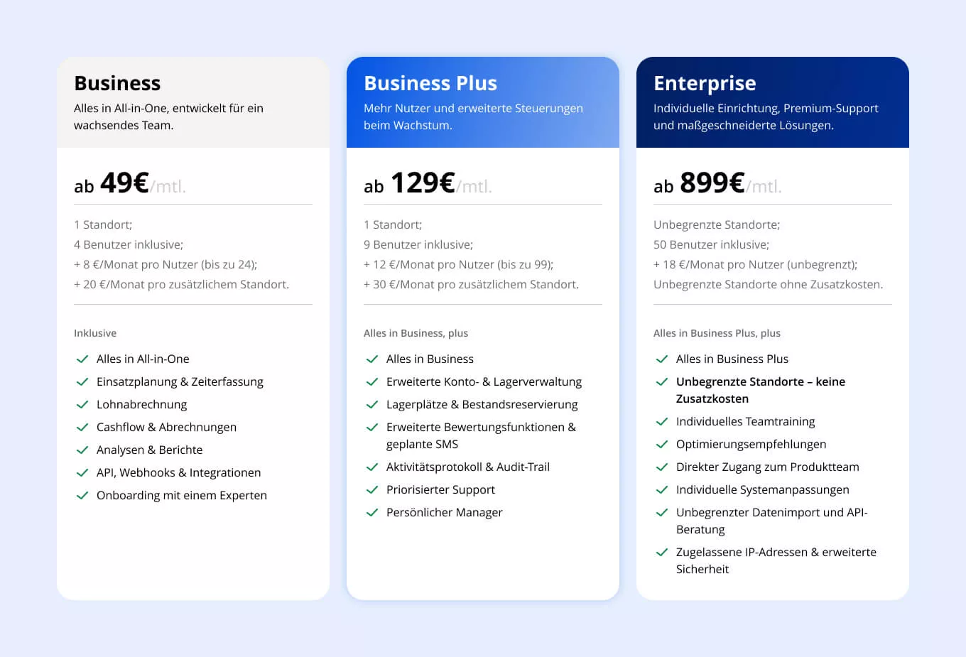 Business-L&ouml;sungen f&uuml;r Unternehmen, die die gesamte RO App Plattform mit erweiterten Funktionen und pers&ouml;nlichem Support nutzen m&ouml;chten