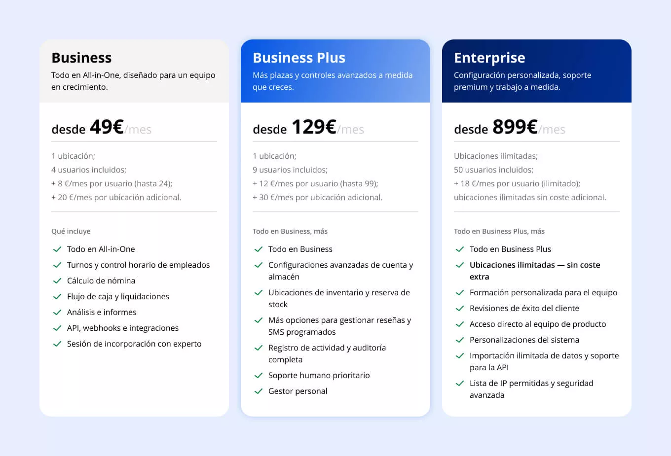 Planes Business&nbsp;para empresas que desean disfrutar de la experiencia completa de RO App con funcionalidades avanzadas y asistencia t&eacute;cnica.