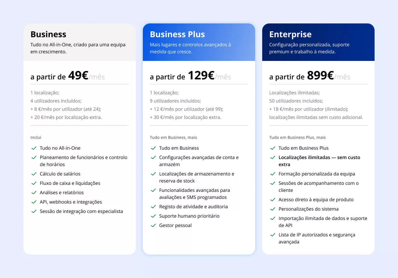 Planos Business para empresas que pretendem a experi&ecirc;ncia completa da RO App, com funcionalidades avan&ccedil;adas e apoio t&eacute;cnico