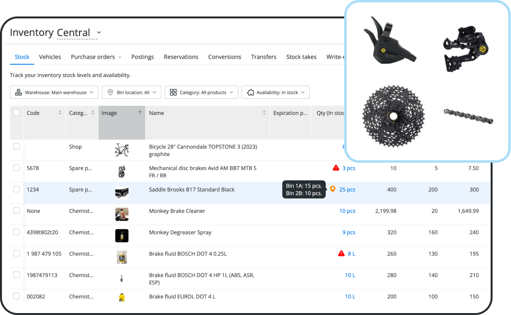 Simplify Bike Shop Inventory Management Across Repairs and Sales