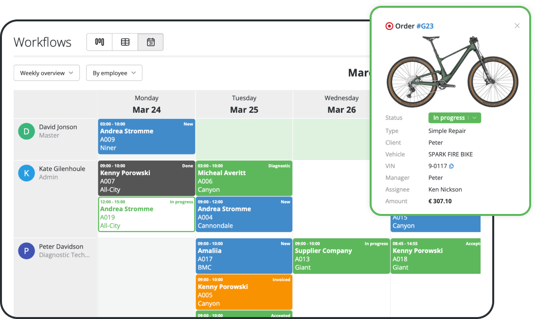 Bike Shop Scheduling & Work Order Software
