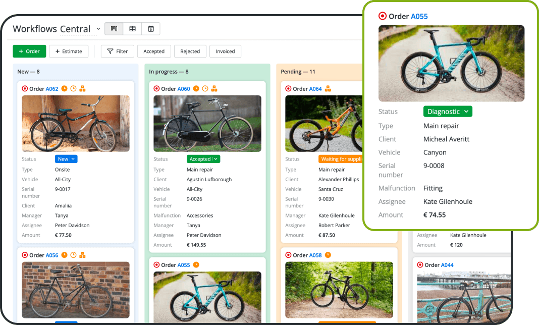 Track Every Bike Repair from Intake to Collection