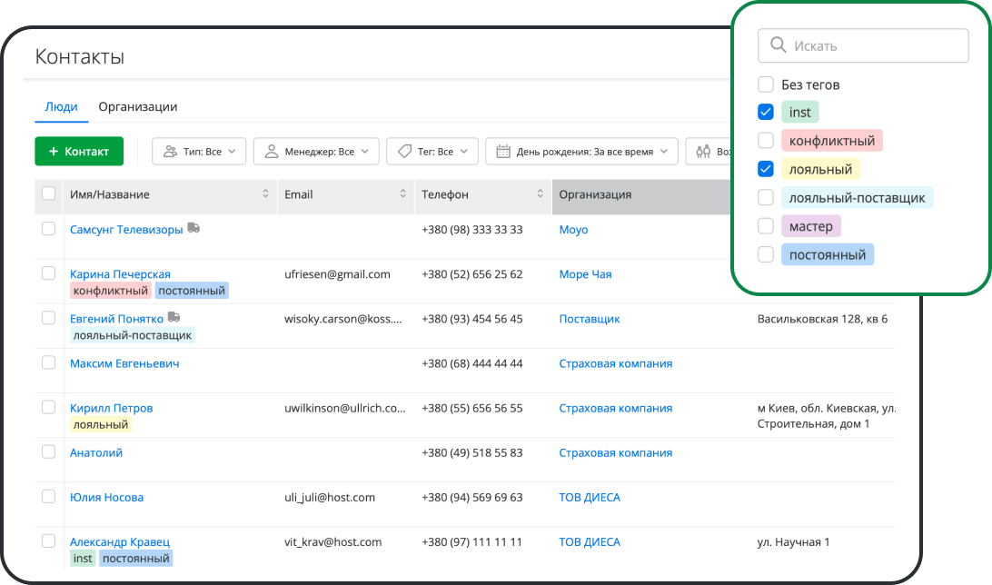 Комплексное ведение клиентской базы в программе для торговли