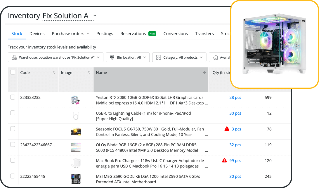 Gest&atilde;o de Invent&aacute;rio para Repara&ccedil;&atilde;o de PCs