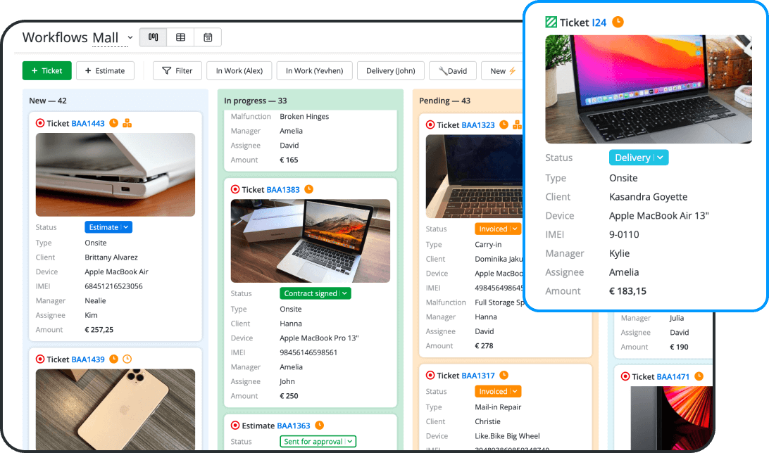 POS com emiss&atilde;o de bilhetes de repara&ccedil;&atilde;o integrada para equipas de assist&ecirc;ncia
