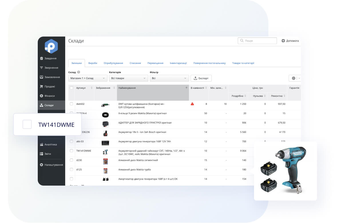 Parts and Equipment Under Control