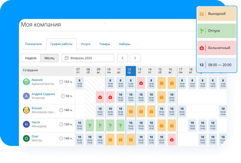 Контролируйте рабочее время сотрудников