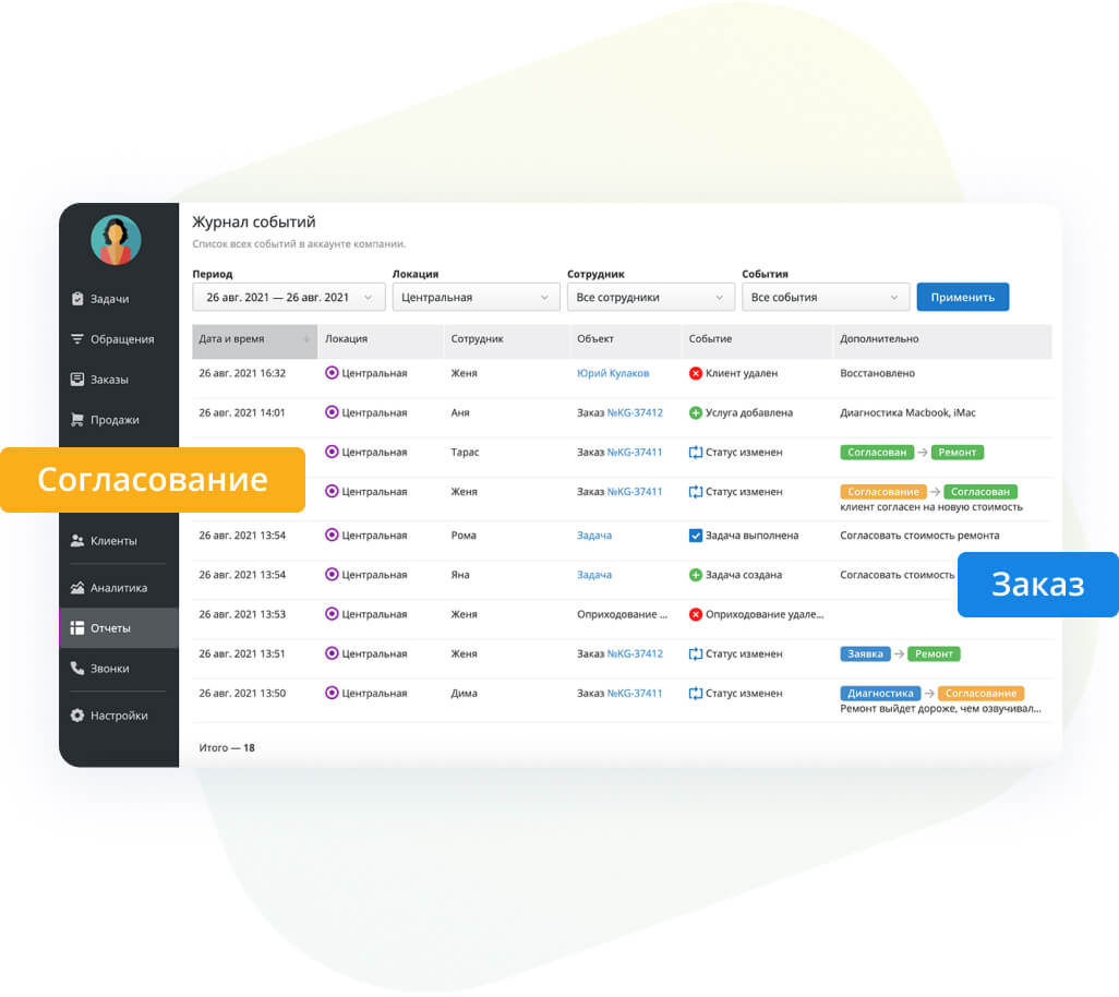 Журнал событий