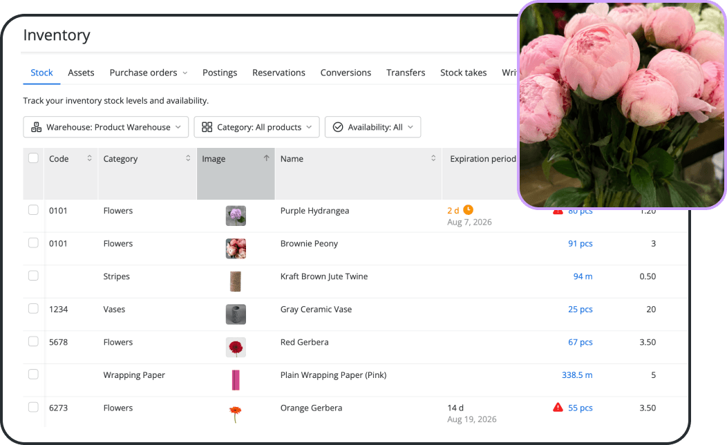 Manage Flower Stock, Buying, and Accounts in One Place