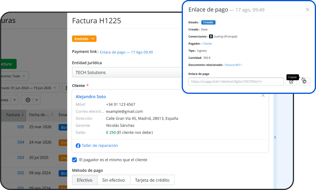 Software de facturaci&oacute;n y pagos en l&iacute;nea que funciona en un solo flujo