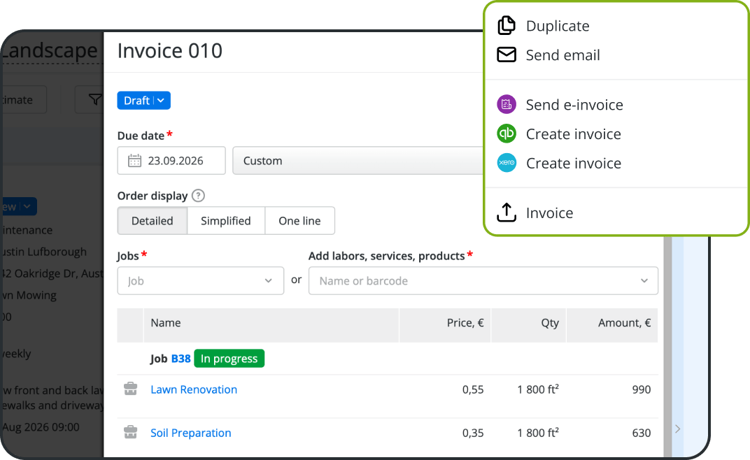 Turn Completed Landscaping Jobs into Invoices in Minutes