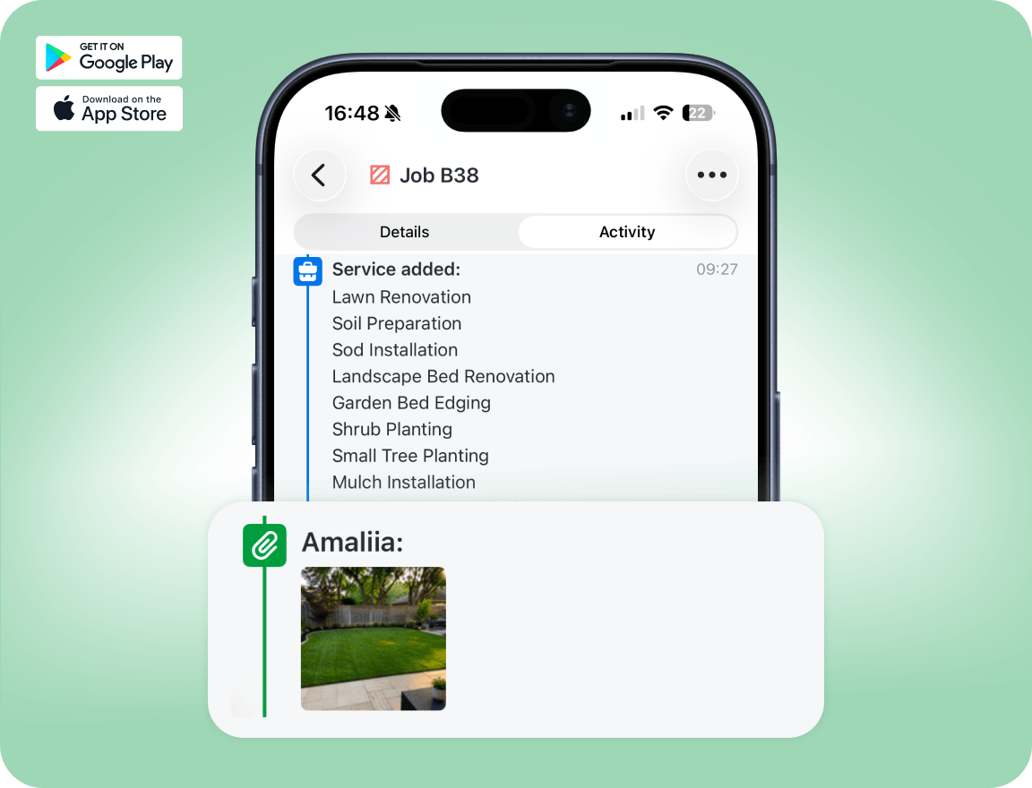 Complete Landscaping Jobs from Your Phone