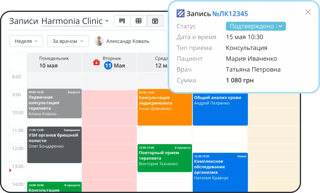 Программа для записи пациентов и порядка в расписании врачей