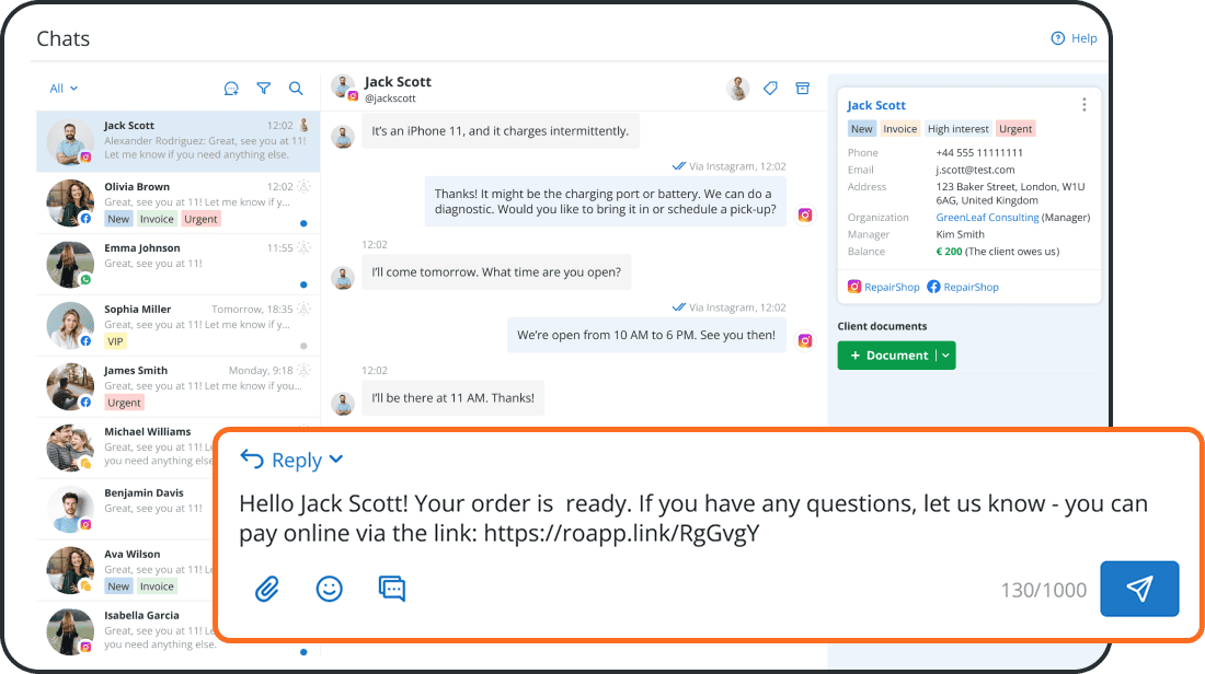 Cobre pagos de reparaciones con enlaces de pago seguros