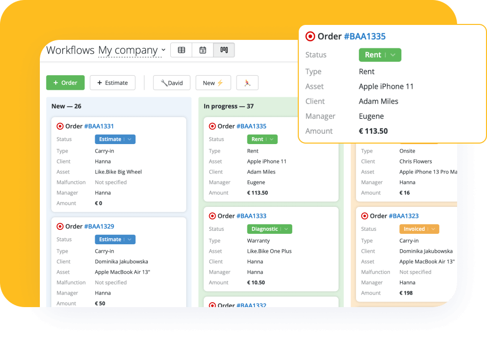 Record-Keeping of Work Orders and Leads