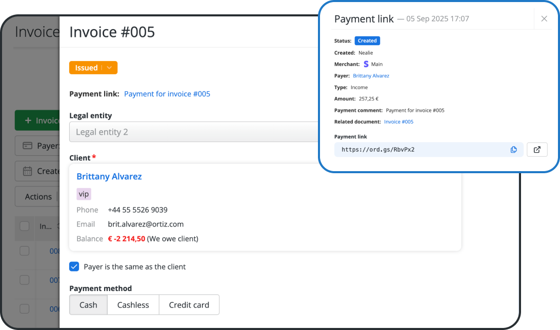 Automatisierte Zahlungslinks für Rechnungen & Aufträge