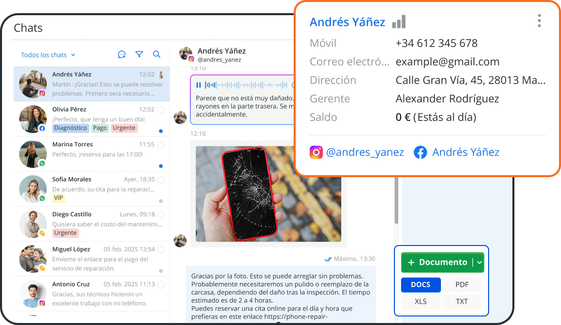Software para talleres de reparaci&oacute;n de tel&eacute;fonos con CRM y mensajer&iacute;a integrados