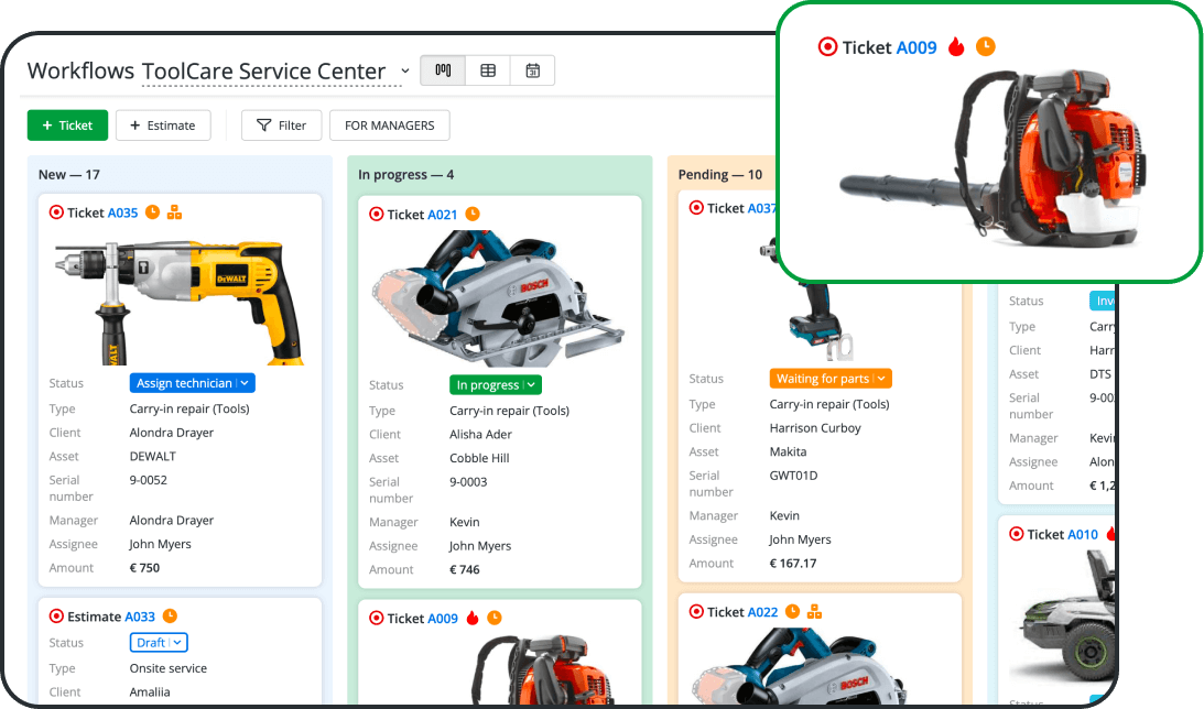 Software de Emiss&atilde;o de Bilhetes F&aacute;cil de Usar para Repara&ccedil;&otilde;es de Ferramentas El&eacute;tricas