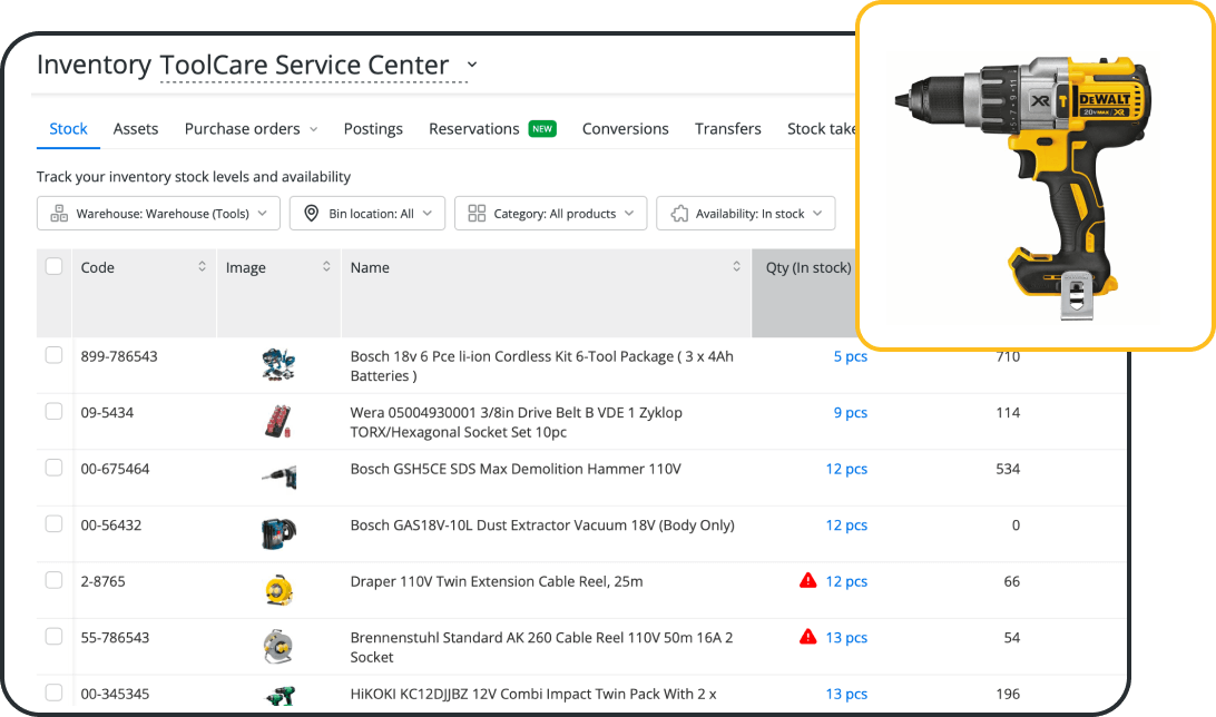 Software Inteligente de Invent&aacute;rio para Gerenciar Ferramentas El&eacute;tricas e Pe&ccedil;as