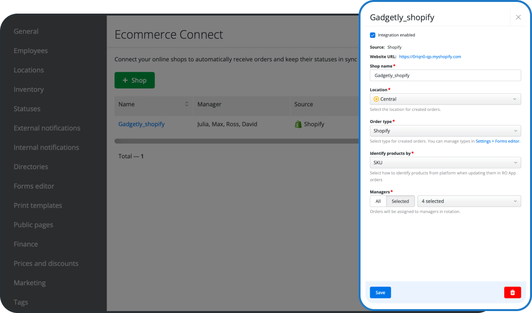 Administre todas sus tiendas de Shopify en un solo software