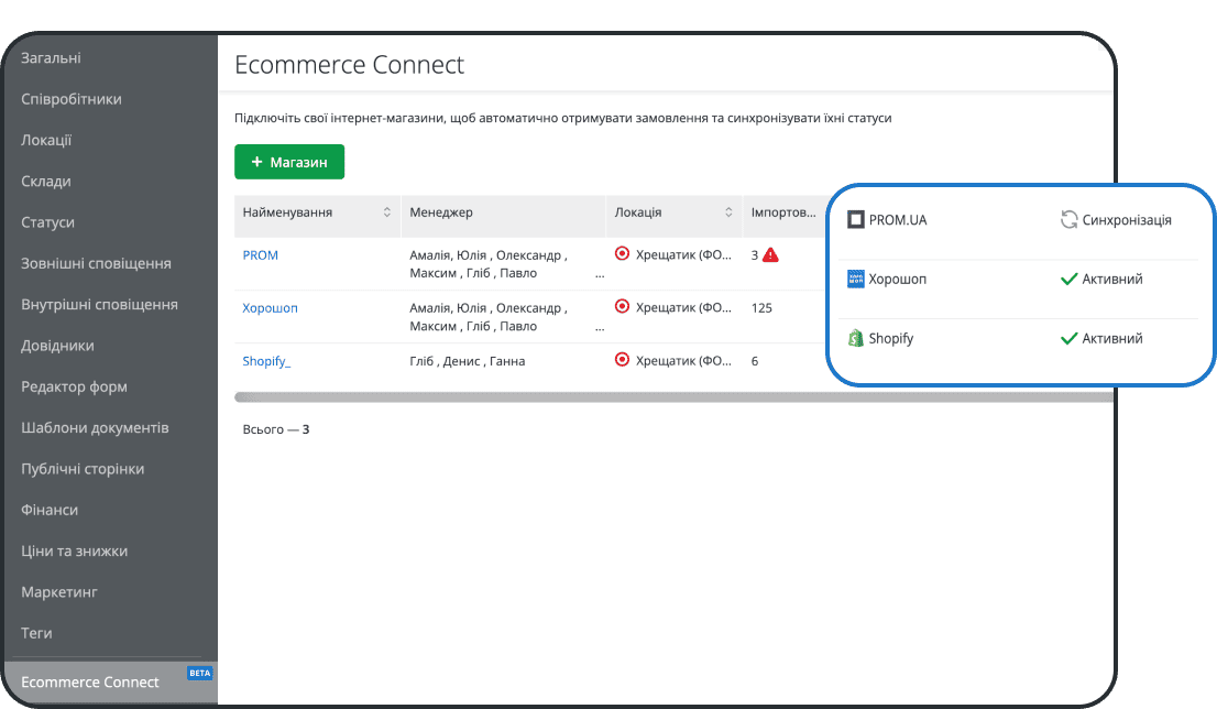 Керування кількома магазинами в одному вікні програми для Shopify