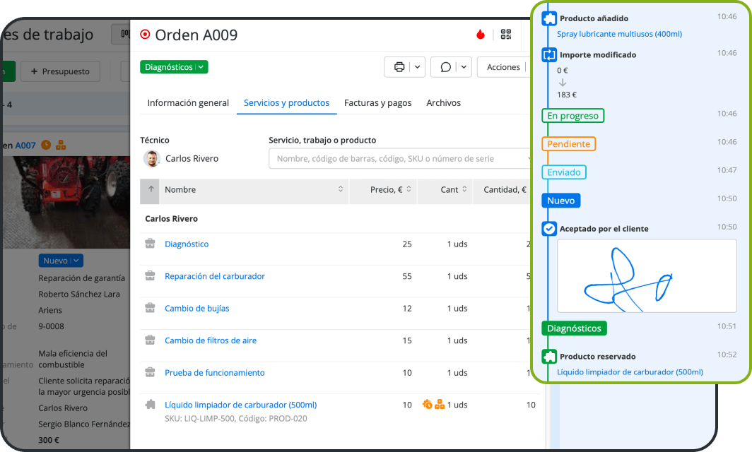 Software gestion sat con gesti&oacute;n de &oacute;rdenes de trabajo