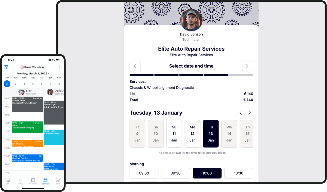 Software de planificaci&oacute;n para mec&aacute;nicos m&oacute;viles con reservas online