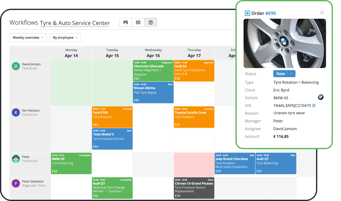Tire Shop Scheduling Software with Online Booking and Reminders