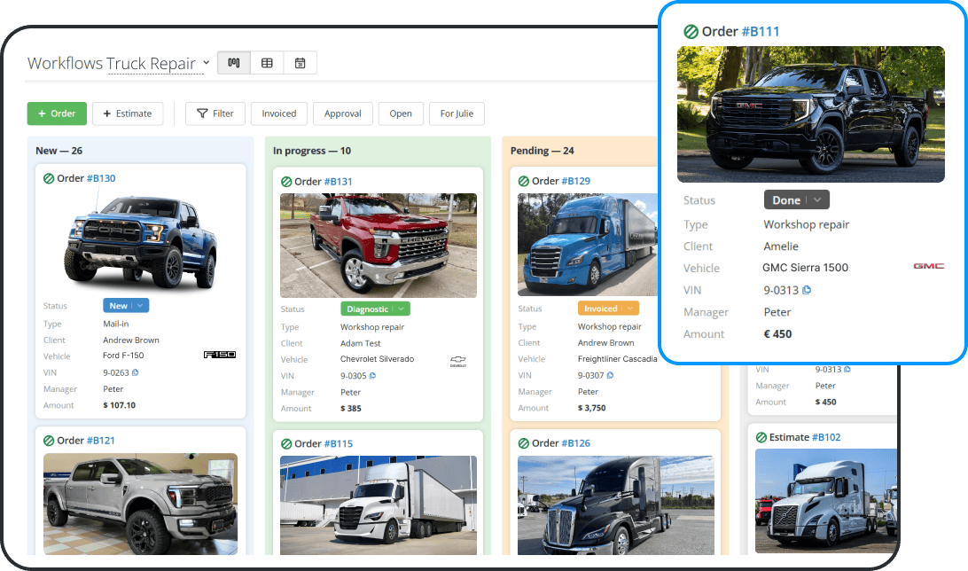 Truck Repair Work Order Management Software