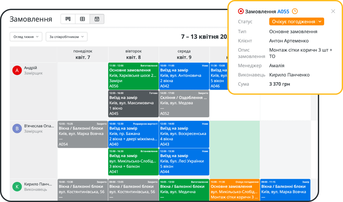 Контроль замовлень на вікна: від звернення до монтажу та оплати