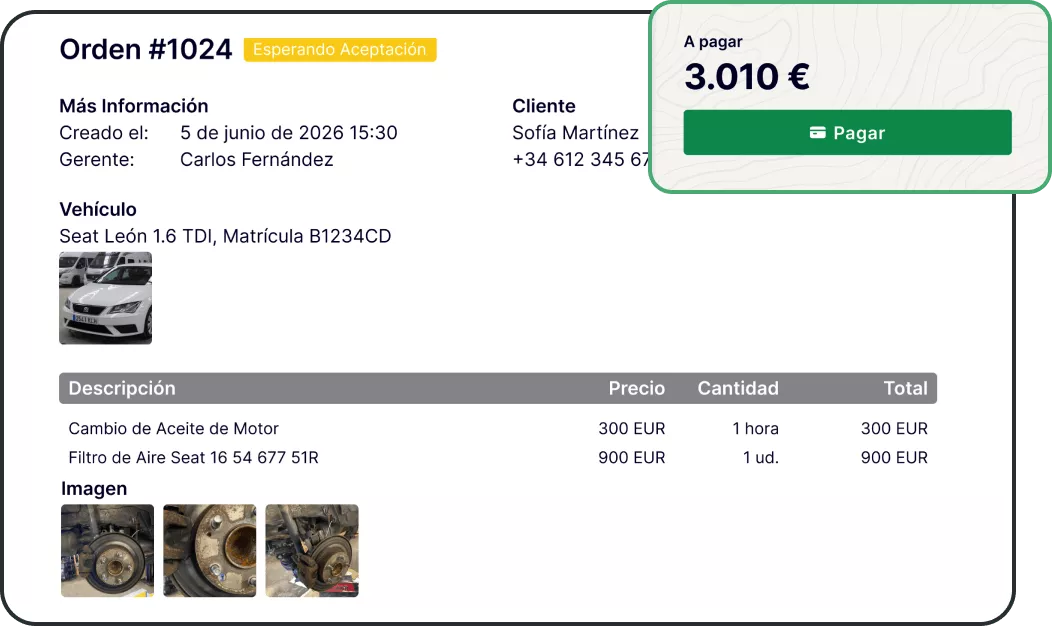 Software de gesti&oacute;n orden de trabajo con p&aacute;ginas para clientes