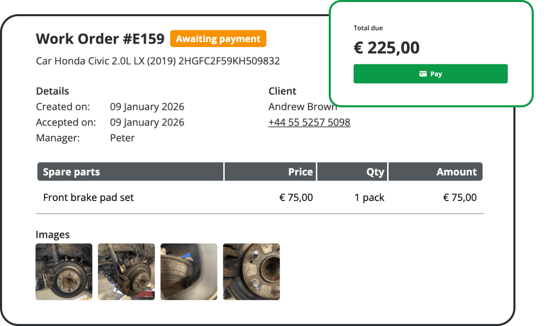 Work Order Automation Software with Customer-Facing Pages