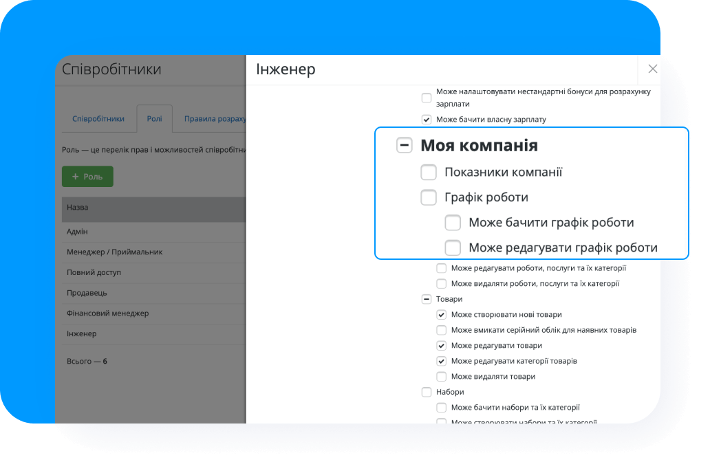 Налаштуйте доступи до графіку