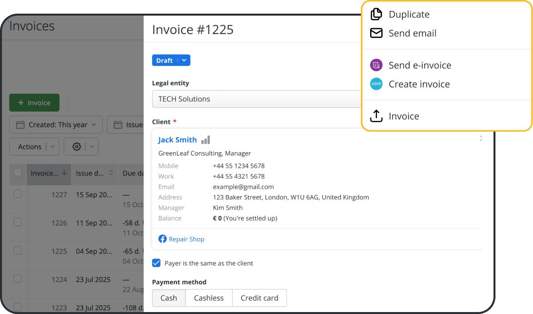 Software de fatura&ccedil;&atilde;o que sincroniza com o Xero nos dois sentidos
