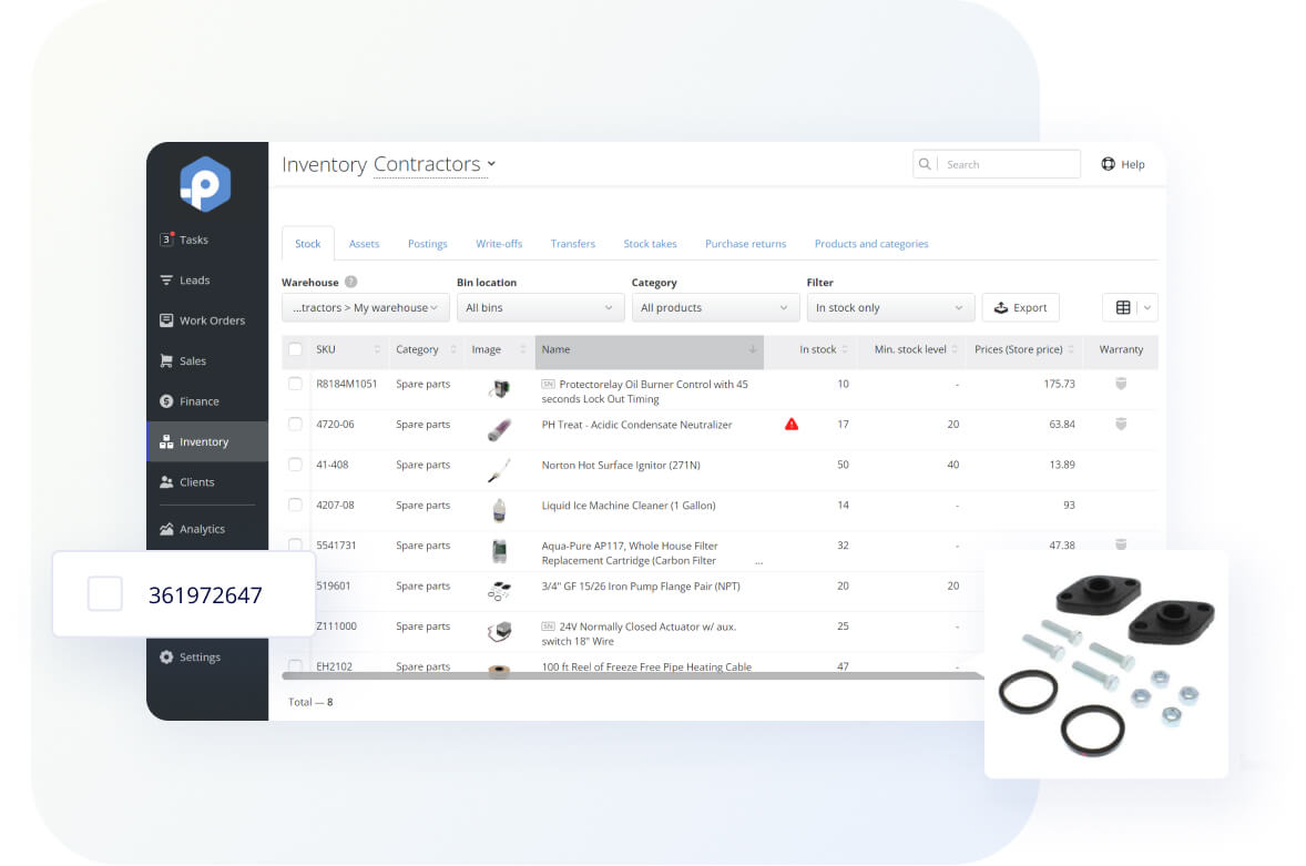 Parts and Equipment Under Control