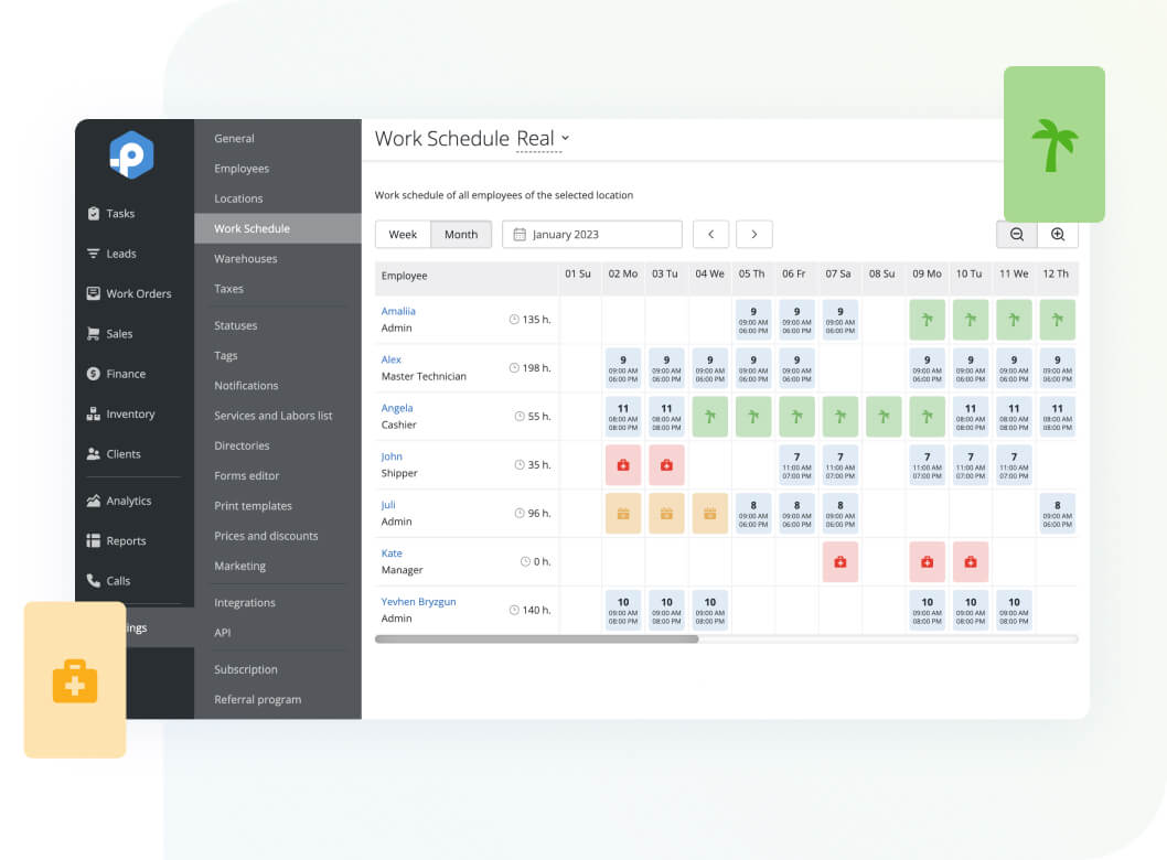 Efficient Work Schedules